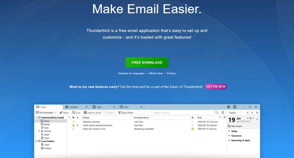 Thunderbird e-mail client